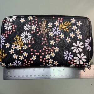 Floral Black Wallet by Jewell